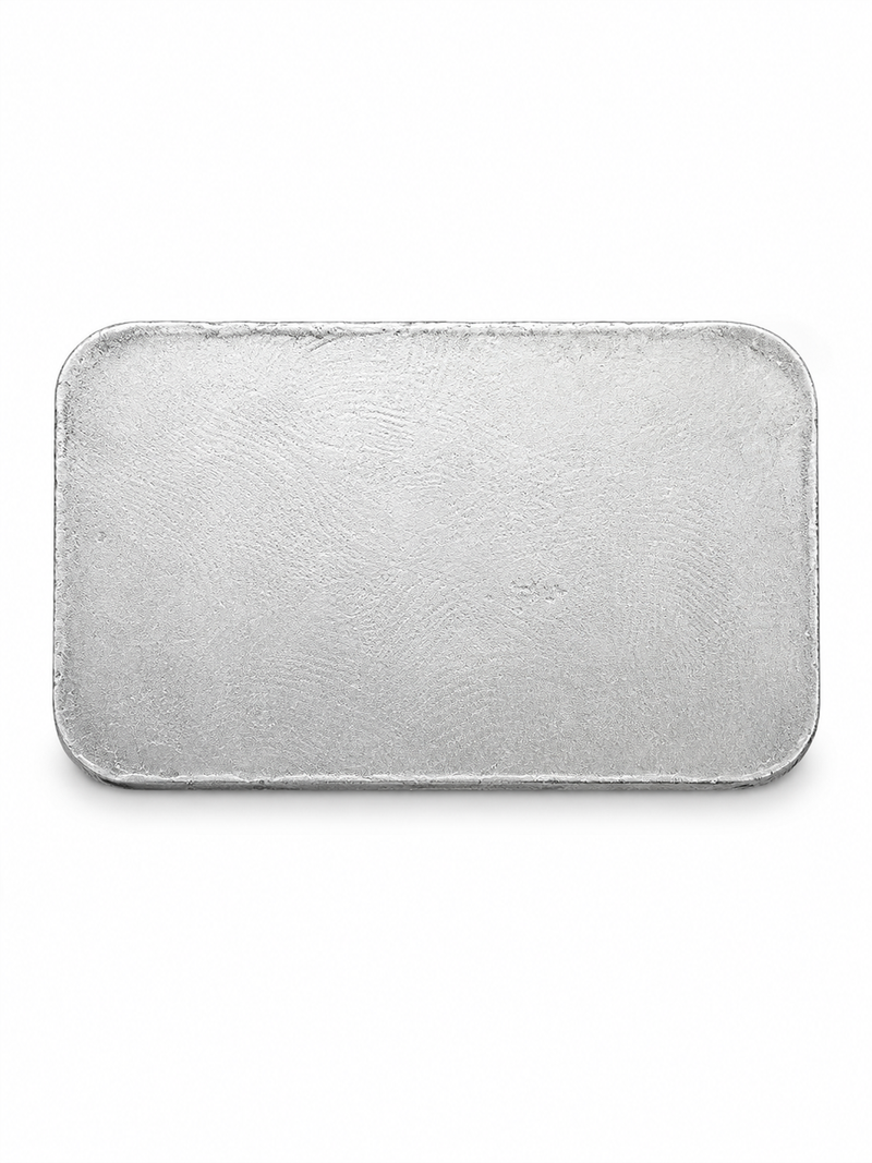 Reverse of a pre-owned 1 oz Buffalo silver bar