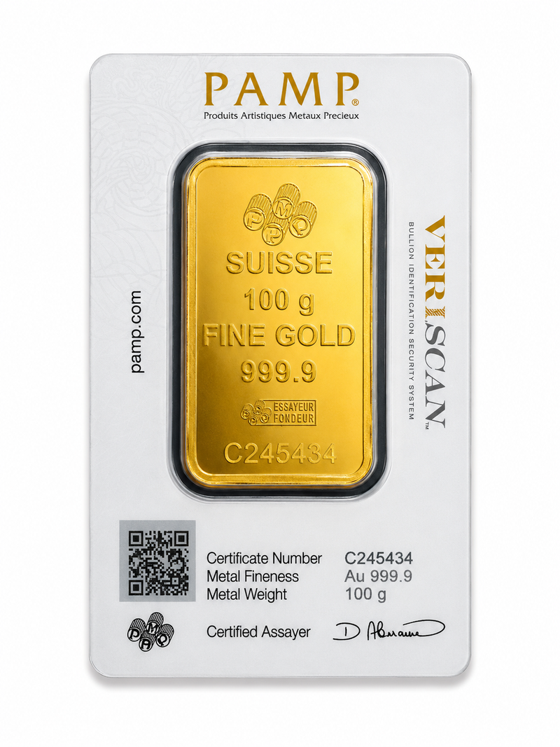 PAMP Suisse 100g reverse packaging