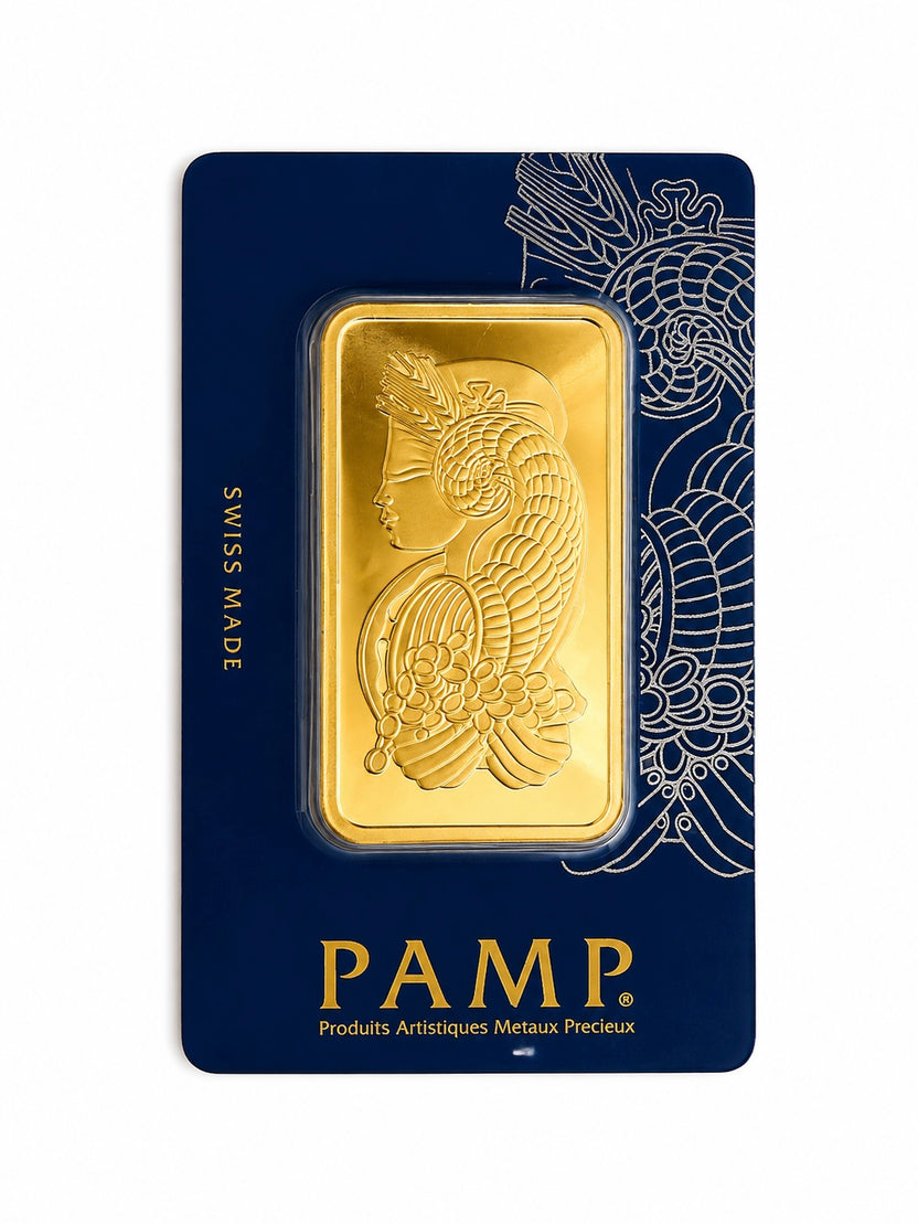 100g Gold Bar PAMP Lady Fortuna Minted