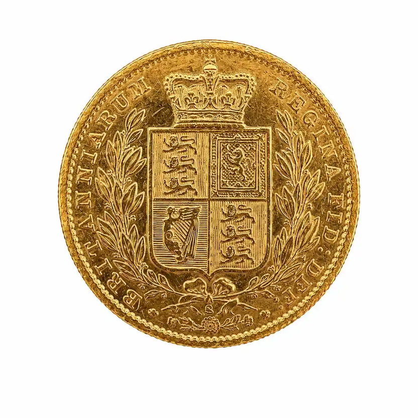 1886 Gold Sovereign shield back